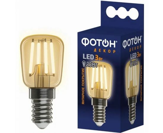 Светодиодная лампа ФОТОН LED FL ST26 3W E14 2200К, серия ДЕКОР 23935 – изображение 2