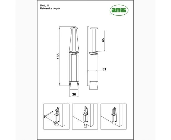 Дверной упор Amig хром матовый 11 CM – изображение 2
