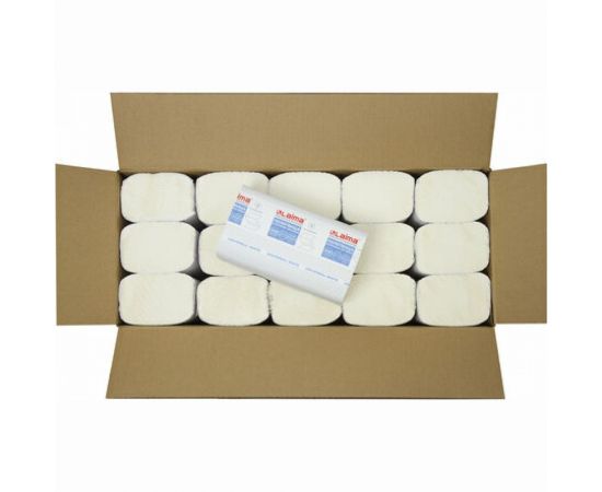Бумажные полотенца ЛАЙМА H3 UNIVERSAL WHITE 200 шт, 1 слой, белые, 230x205 мм, 15 пачек, V-сложение 111342 – изображение 2