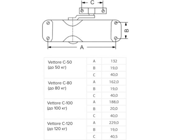 Дверной доводчик VЕTTORE C - 80 - BR коричневый 20437 – изображение 2