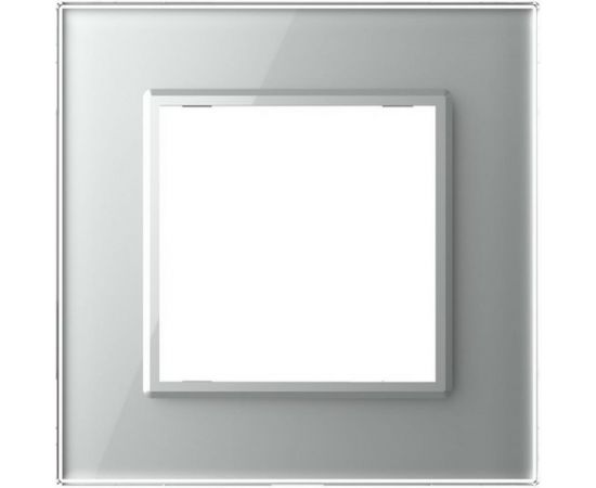 Рамка для розетки LIVOLO 1 пост, цвет серый, стекло BB-C7-SR-15 – изображение 2