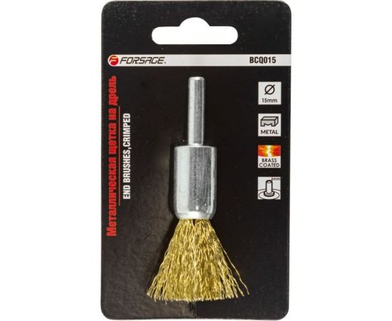 Кордщетка чашеобразная с хвостовиком для дрели 15 мм Forsage F-BCQ015 51493 – изображение 2