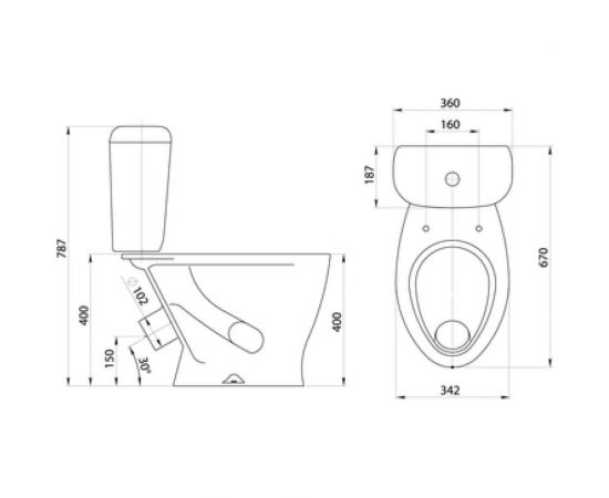 Унитаз-компакт Santeri Воротынский белый, нижний подвод 1.P401.7.S00.00B.F 023-1629 – изображение 2