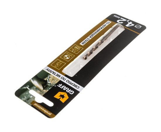 Сверло по нержавеющей стали (4.2 мм; Р6М5К5) GRAFF 744275 – изображение 3