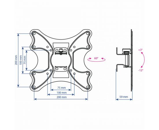 TV кронштейн Kromax GALACTIC 11 new black 24047 – изображение 4