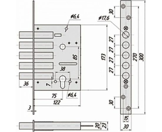 Врезной замок CRIT ЗВ-1РК-001-Хп 00002 – изображение 4