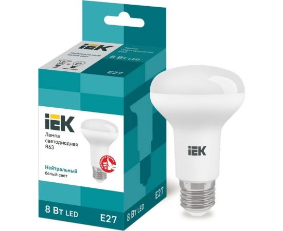 Светодиодная лампа IEK ECO R63 рефлектор 8Вт 230В 4000К E27 LLE-R63-8-230-40-E27 – изображение 4