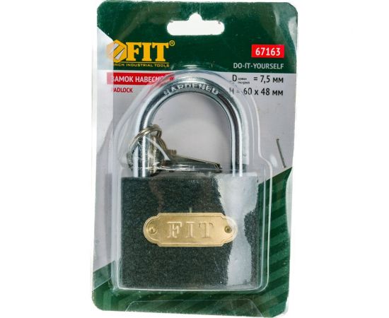 Навесной железный замок 63 мм FIT 67163 – изображение 5