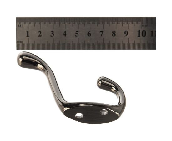 Мебельный крючок JET 586 двухрожковый, алюминий, черный никель CQ586A.002NP99 – изображение 5