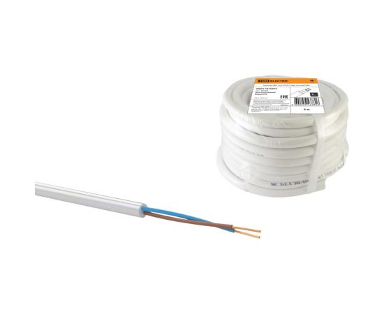 Провод TDM ПВС 2х2,5 ГОСТ 5м, белый SQ0118-0004 