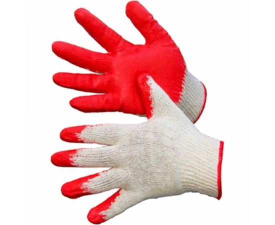 Хлопковые перчатки с одинарным латексным покрытием Факел 10пар 87487449 