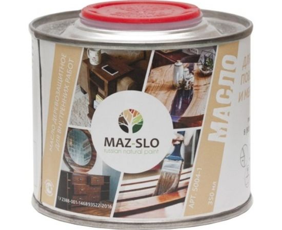 Масло для рабочих поверхностей и мебели MAZ-SLO цвет Тик 0.35л 8076007 