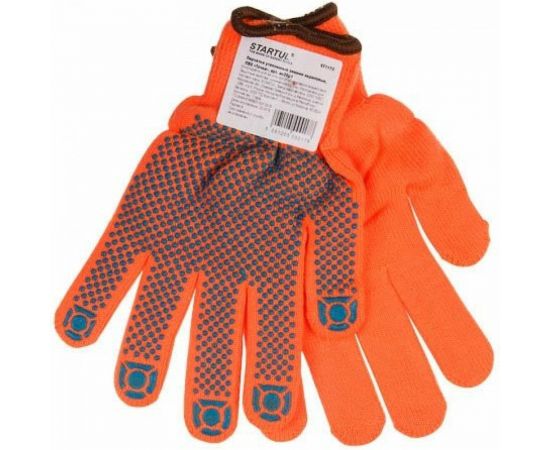 Утепленные акриловые перчатки с ПВХ-точечным покрытием STARTUL размер 9 ST7108-9 