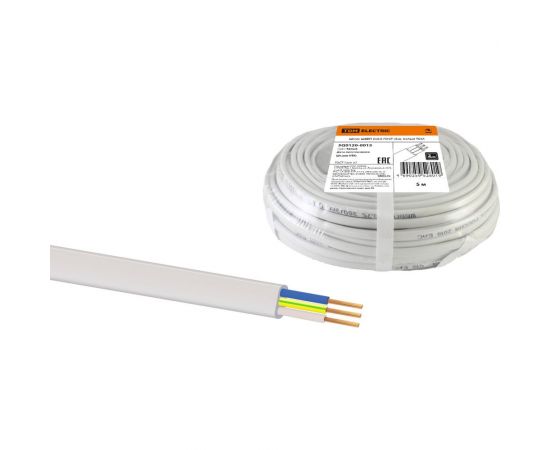 Шнур ШВВП TDM 3x0,5 ГОСТ 5м, белый SQ0120-0015 