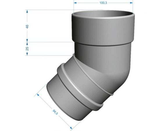 Колено DOCKE LUX 45 пломбир PVLA-1044 – изображение 2