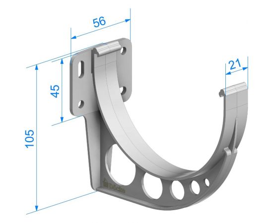 Кронштейн желоба DOCKE STANDARD (120 мм; серый 7024) PVTY-1045 – изображение 2