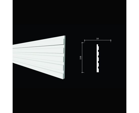 Панель стеновая ""Грани"" ударопрочная, влагостойкая, под покраску Decor-Dizayn 150x10x3000 мм DD904 (3m) – изображение 2