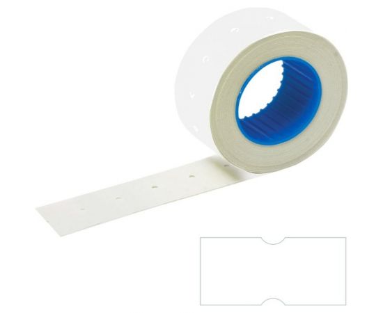 Этикет-лента BRAUBERG 21x12 мм, прямоугольная, белая, комплект 5 рулонов по 600 шт. 114207 – изображение 2