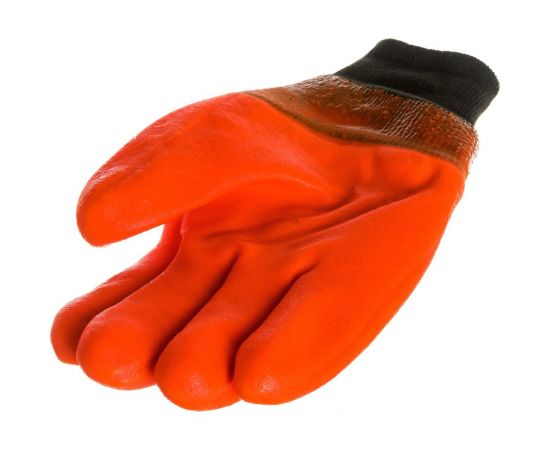 Трикотажные перчатки Nitras, х/б с ПВХ, полное нефтеморозостойкое (НМС) покрытие, джерси, оранжевые 1602 SSW-111 – изображение 2