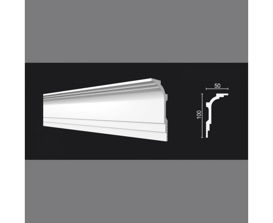 Карниз потолочный ударопрочный влагостойкий под покраску Decor-Dizayn 100x60x2000мм DD515 – изображение 3