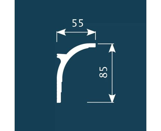 Карниз Cosca decor KX045 85x55мм мм, 2000 мм, экополимер СПБ091476 – изображение 3