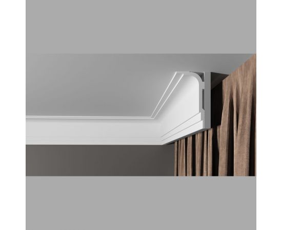 Потолочный карниз Decor-Dizayn ударопрочный влагостойкий под покраску 120Х60Х2000 мм DD516 – изображение 3