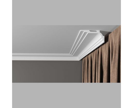 Карниз потолочный ударопрочный влагостойкий под покраску Decor-Dizayn 100x60x2000мм DD515 – изображение 5