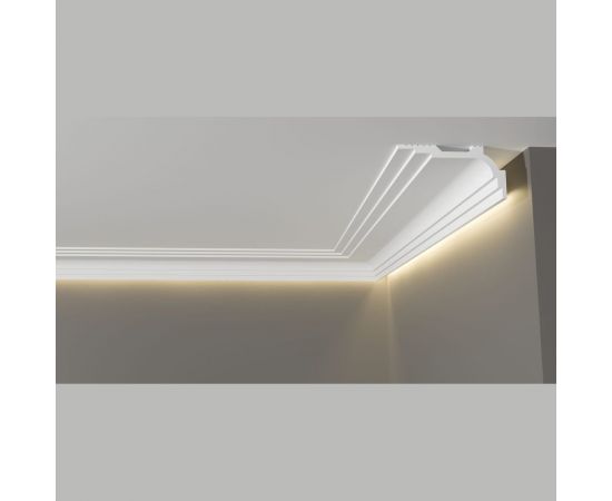 Карниз потолочный ударопрочный влагостойкий под покраску Decor-Dizayn 100x60x2000мм DD515 – изображение 7