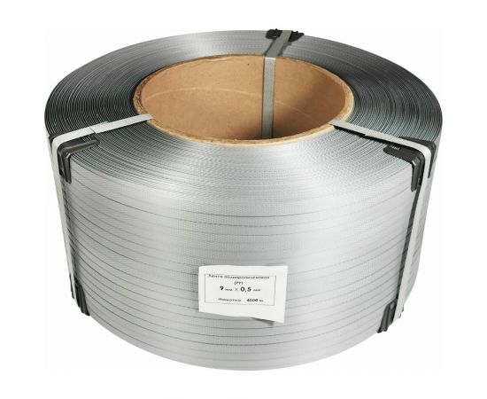 Лента Кордленд ПП, 9х0,5 мм х 4 км, 90 кгс, серый, М/ПА PP-00664 