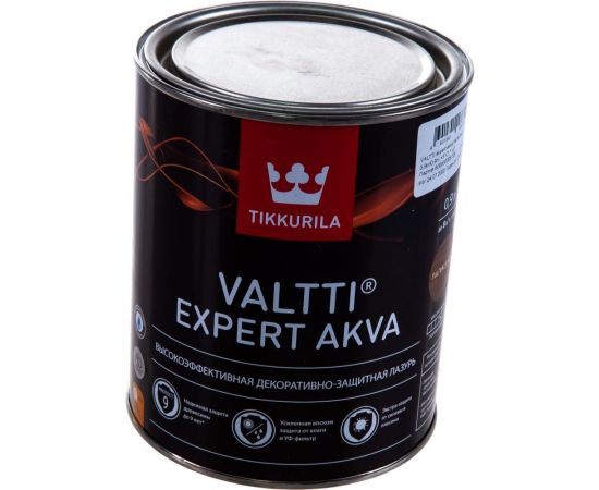 Лазурь TIKKURILA VALTTI EXPERT AKVA высокоэффективная защитная, полуматовая, палисандр 0,9л 700009595 