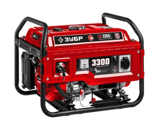 Бензиновый генератор ЗУБР с электростартером, 3300 Вт СБ-3300Е 