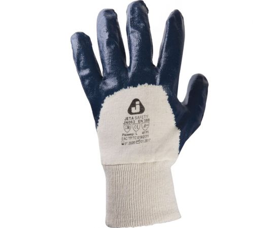 Защитные перчатки с нитриловым покрытием JetaSafety размер XL/10 JN063/XL 