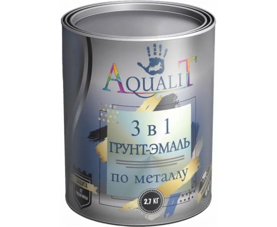 Грунт-эмаль Aqualit 3 в 1 светло-серая, 2.7 кг pvpsz016 