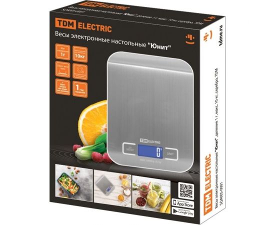 Электронные настольные весы TDM ""Юнит"" деление 1 г, макс. 10 кг, серебро SQ4005-0001 – изображение 2