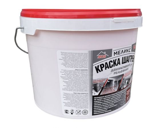 Краска декоративная рельефная Меликс "Шагрень" 14 кг MOS-14КДРШ01 – изображение 2