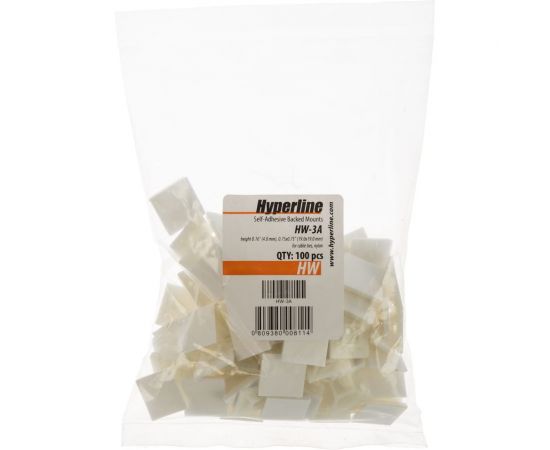 Самоклеящаяся площадка для крепления стяжек Hyperline HW-3A 19x19 мм, 100 штук 16069 – изображение 3
