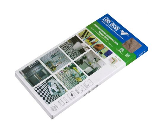 Самоклеящаяся ПВХ плитка LAKO (глянец; коричневый мрамор; 32 класс; толщина 2 мм; 3,06 м²) LKD-PH7085 – изображение 4