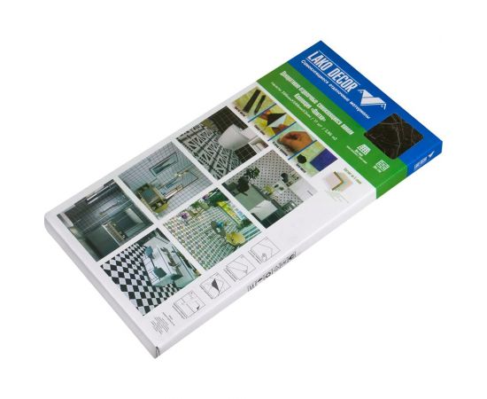 Самоклеящаяся ПВХ плитка LAKO (глянец; черный мрамор; толщина 2 мм; 3,06 м²) LKD-PH81036-1 – изображение 5