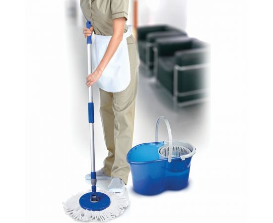 Набор для уборки ЛАЙМА ведро 14 л/5 л с отжимом, швабра с круглой насадкой 601460 – изображение 5