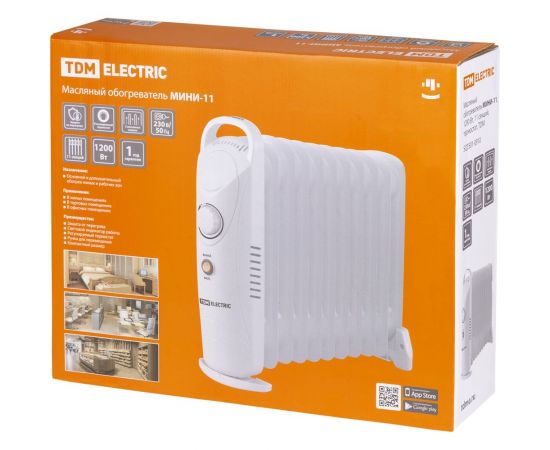 Масляный обогреватель TDM МИНИ-11, 1200 Вт, 11 секций, термостат, SQ2501-0910 – изображение 6