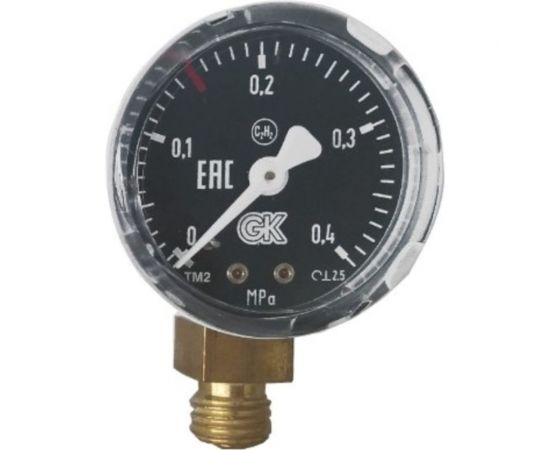 Манометр ацетиленовый 0.4 МПа, диаметр 50 мм KRASS 2190101 