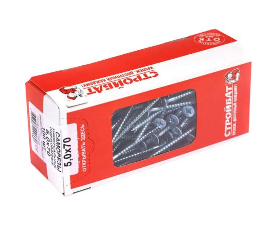 Универсальные оцинкованные саморезы Стройбат 5х70 мм 100 шт.2641049/075611 