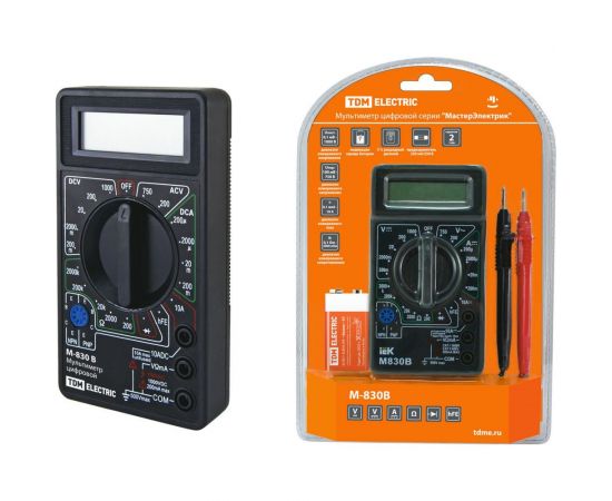 Цифровой мультиметр TDM МастерЭлектрик М-830В SQ1005-0001 