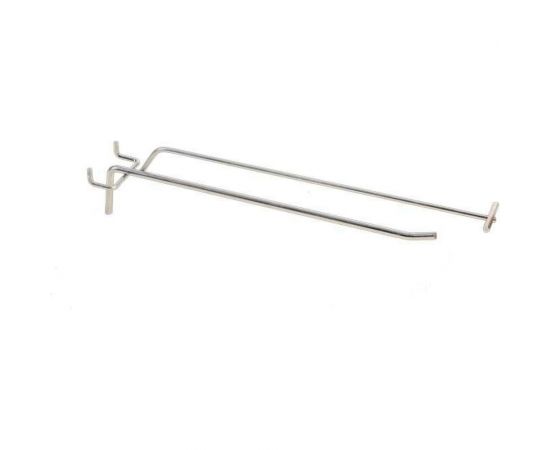 Одинарный крючок на перфорацию ООО ТД Ижпромсервис с ценникодержателем, длина 200 мм, диаметр 5 мм, шаг 50 мм, 20 шт. НФ-00002453 