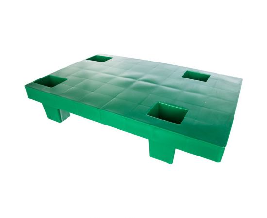 Сплошной паллет на ножках, зеленый, 600х400х130 мм Тара.ру 15754 