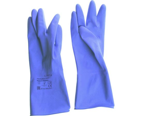 Латексные многоразовые перчатки HQ profiline синие, р. L 74735 – изображение 2