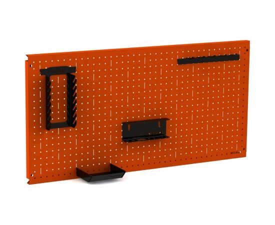 Металлическая перфопанель ООО Металекс Metalex 600x1600 оранжевая с комплектом аксессуаров PROA60160 