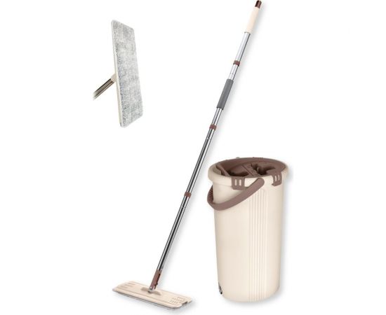 Система для уборки KRAFT Light Mop швабра, ведро с отжимом, 2 насадки KT 835801 