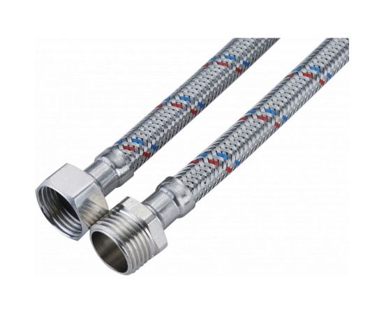 Подводка для воды СТМ сталь, 1/2"", гайка-штуцер, 50 cм CWFHM050 