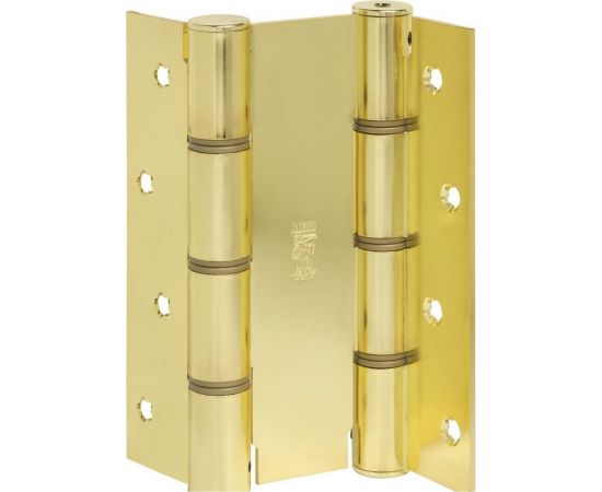 Барная пружинная петля двойного действия ALDEGHI LUIGI SPA 155х27х40 мм, цвет: латунь, к-т: 2 шт + монтажный набор 87AO155-40 